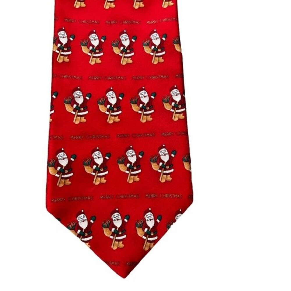 Vintage Silk Santa Tie Hallmark Traditions by MMG Holiday Christmas